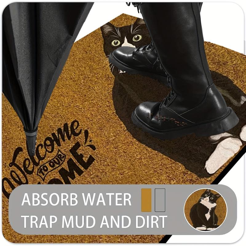 Cat Entrance Doormat Low Pile Dirt Resistant Floor Mat Stain And Fade Resistant