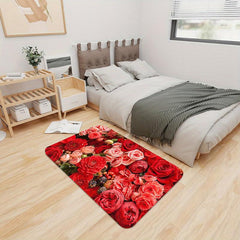 Floral Bath Mat Fast Drying Soft Carpet for Bathroom Living Room Bedroom