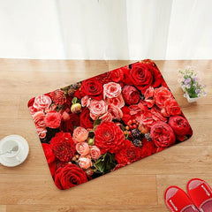 Floral Bath Mat Fast Drying Soft Carpet for Bathroom Living Room Bedroom