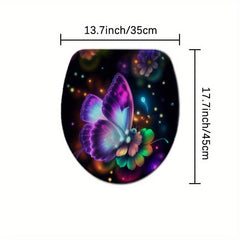 3 Piece Butterfly Bathroom Rug Set Non Slip Extra Absorbent Soft Mats