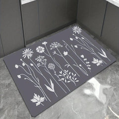 Soft Floral Kitchen Floor Mat Non-Slip Waterproof Doormat