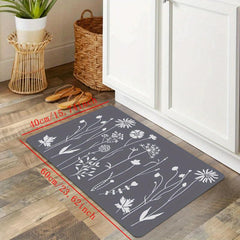 Soft Floral Kitchen Floor Mat Non-Slip Waterproof Doormat
