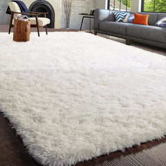 Soft Fluffy Shaggy Area Rug for Bedroom Tie Dyed Living Room Carpet