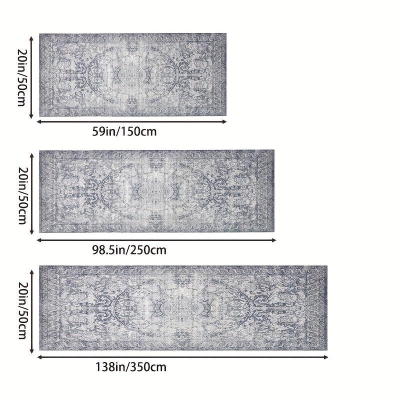 Vintage Boho Runner Rug Soft Crystal Velvet