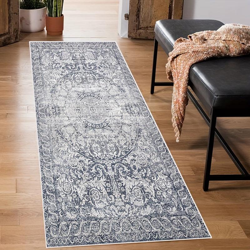 Vintage Boho Runner Rug Soft Crystal Velvet