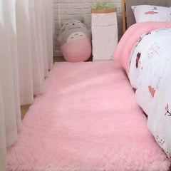 Soft Pink Shag Rug for Nursery Living Room Dorm Decor