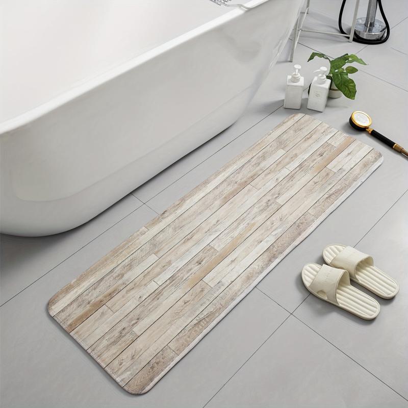 Wooden Pattern Kitchen Rug 40x50 Laundry Floor Mat