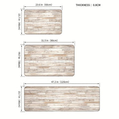 Wooden Pattern Kitchen Rug 40x50 Laundry Floor Mat