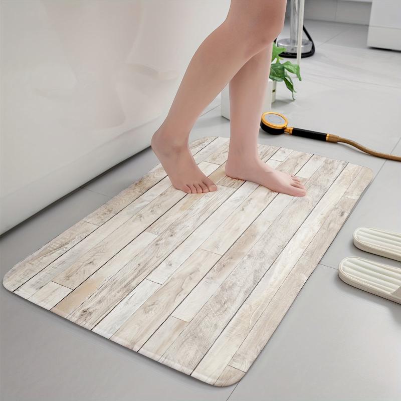 Wooden Pattern Kitchen Rug 40x50 Laundry Floor Mat