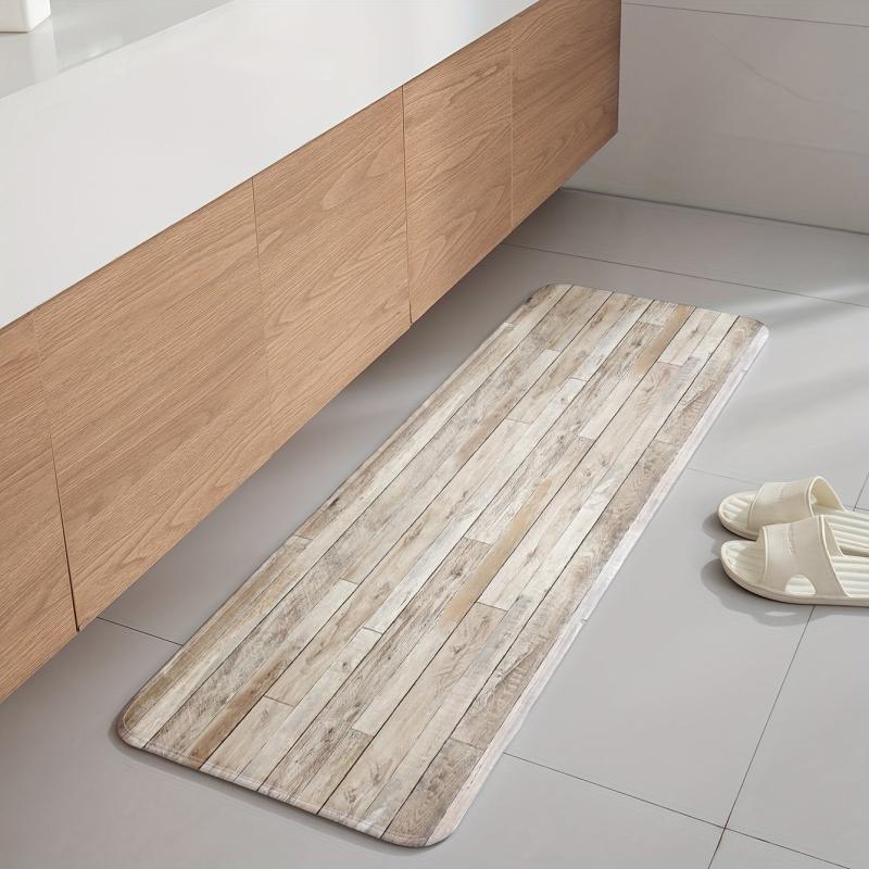 Wooden Pattern Kitchen Rug 40x50 Laundry Floor Mat