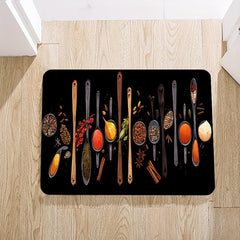 Flannel Kitchen Runner Rug 3D Seasoning Kitchen Carpet