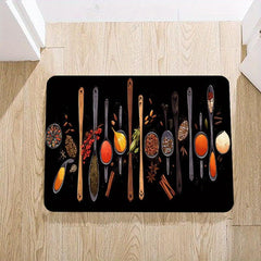 Flannel Kitchen Runner Rug 3D Seasoning Kitchen Carpet