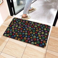Graffiti Paw Print Area Rug Non-slip Bathroom Mat Living Room Carpet
