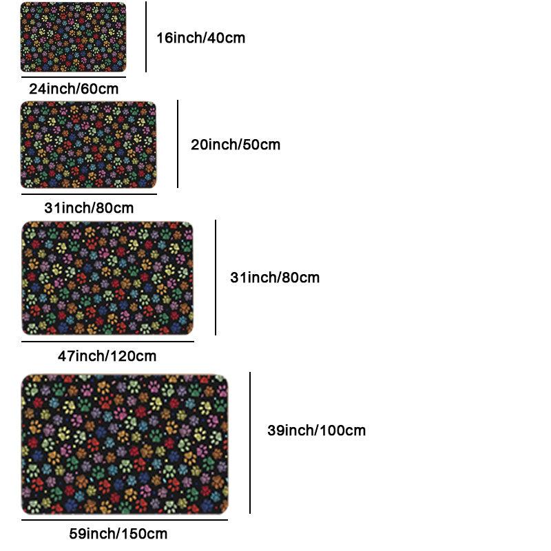 Graffiti Paw Print Area Rug Non-slip Bathroom Mat Living Room Carpet