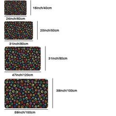 Graffiti Paw Print Area Rug Non-slip Bathroom Mat Living Room Carpet