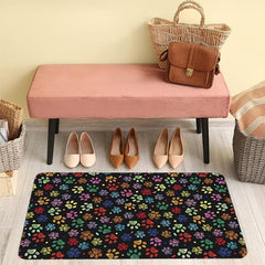Graffiti Paw Print Area Rug Non-slip Bathroom Mat Living Room Carpet