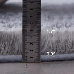 Soft Fluffy Round Rug 4'x4' Non Slip Plush Carpet