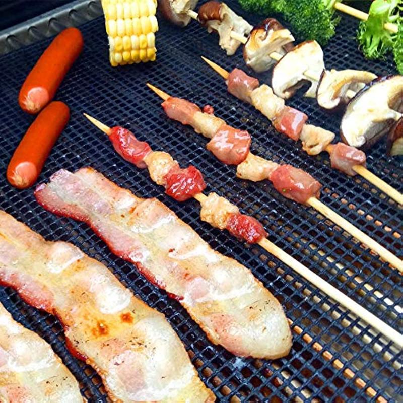 5pcs Set Grill Mesh Mat Non Stick BBQ Grill Mats Heavy Duty Reusable