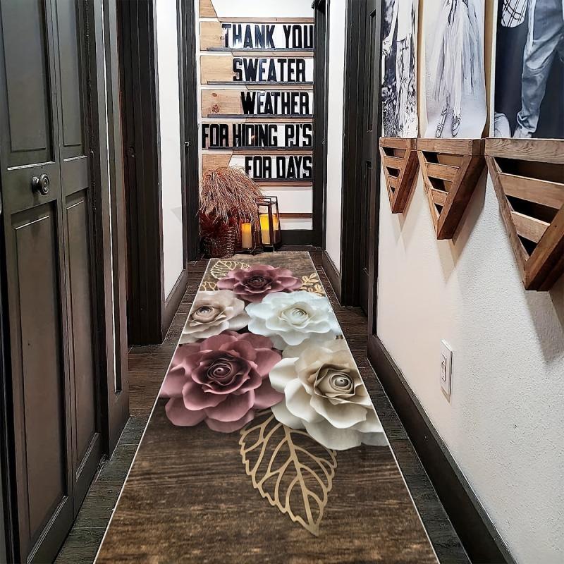Modern Floral 2'X10' Runner Rugs Soft Laundry Room Rug Long Oriental Hallway Rug