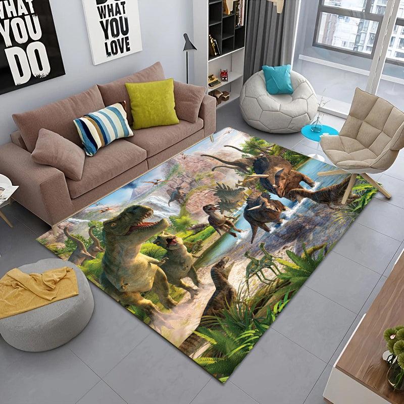 3D Dinosaur Printed Rug - Non Slip Soft and Durable Home Decoration