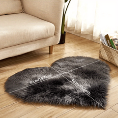 1pc Fluffy Area Rug Heart Shaped Living Room Mat Indoor Floor Mat Non slip