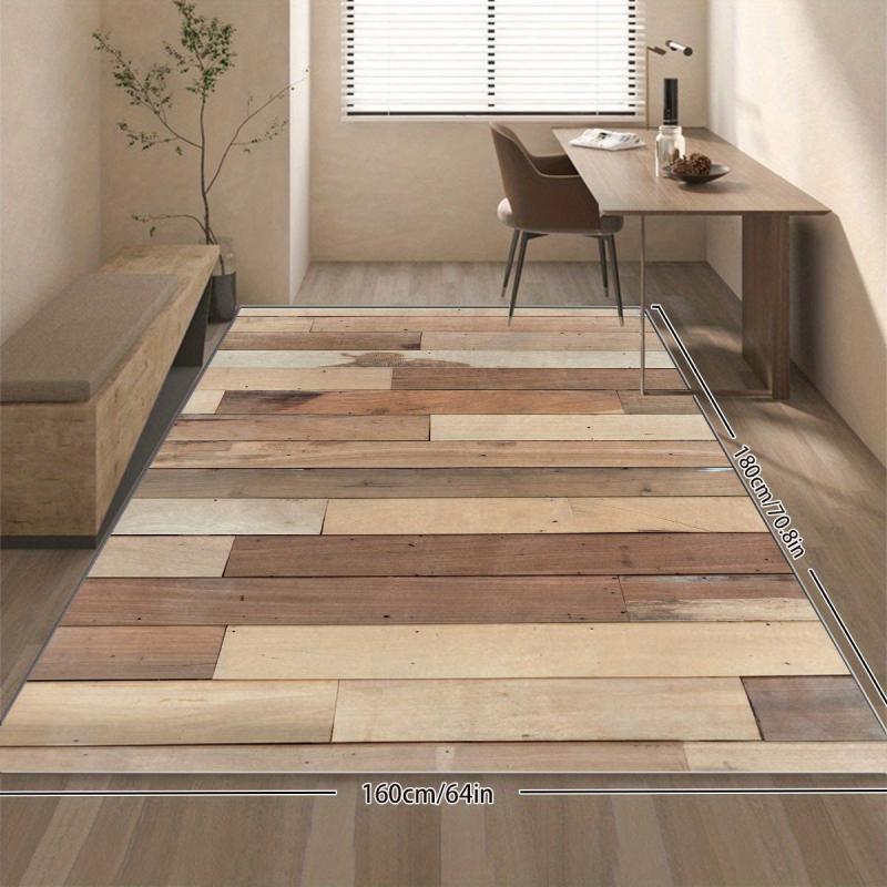 Vintage Wood Print Area Rug Distressed Floor Mat Non-slip Vintage Rug