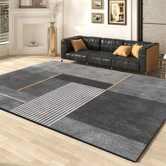 Large Nordic Area Rug Modern Geometric Velvet Carpet Non-slip Soft Polyester Mat