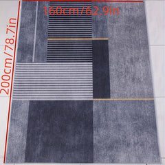 Large Nordic Area Rug Modern Geometric Velvet Carpet Non-slip Soft Polyester Mat