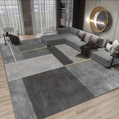 Large Nordic Area Rug Modern Geometric Velvet Carpet Non-slip Soft Polyester Mat
