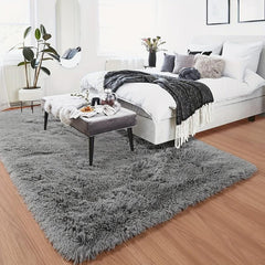 Teal Plush Shag Rug Soft Fluffy Area Carpet for Living Room Bedroom Nursery