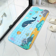 Undersea World Bathtub Mat Non Slip Anti Slip Mat Dolphin Print Suction