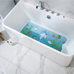 Undersea World Bathtub Mat Non Slip Anti Slip Mat Dolphin Print Suction