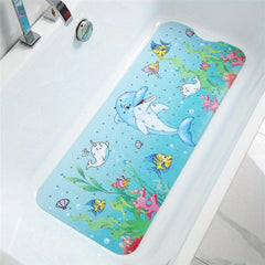 Undersea World Bathtub Mat Non Slip Anti Slip Mat Dolphin Print Suction