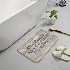 Vintage Style Printed Doorway Kitchen Bathroom Toilet Non-slip Absorbent Wear-re
