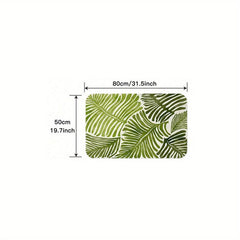 Non Slip Rainforest Leaves Bath Mat, Soft Standing Rug for Bathroom