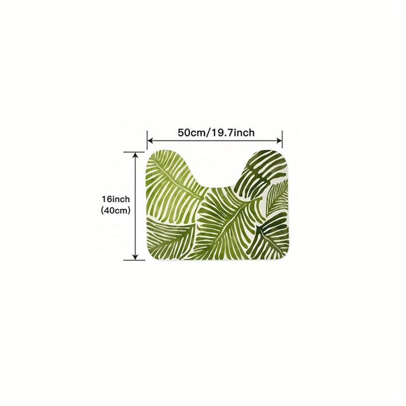 Non Slip Rainforest Leaves Bath Mat, Soft Standing Rug for Bathroom