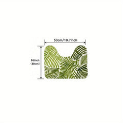 Non Slip Rainforest Leaves Bath Mat, Soft Standing Rug for Bathroom