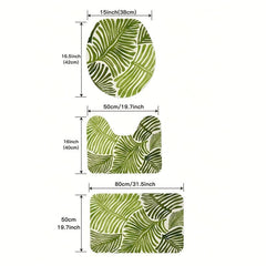 Non Slip Rainforest Leaves Bath Mat, Soft Standing Rug for Bathroom
