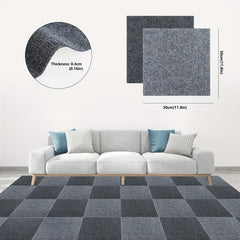 30x30cm Carpet Floor Tiles Adhesive Stickers Washable DIY Home Decor