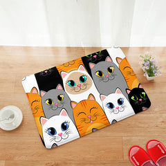 Durable Cat Pattern Non Slip Door Mat 40x60cm