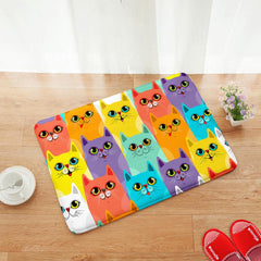 Durable Cat Pattern Non Slip Door Mat 40x60cm