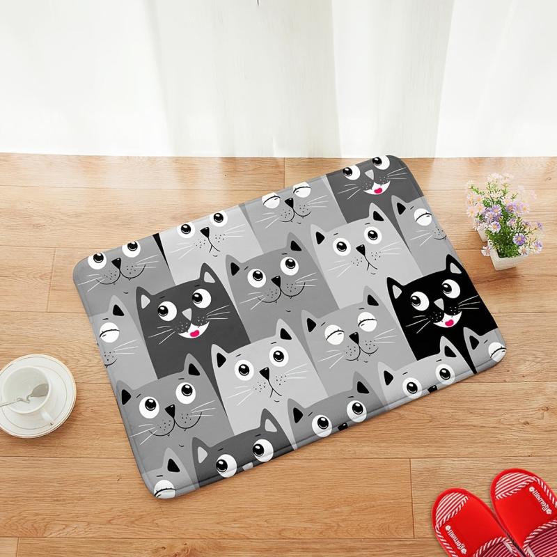 Durable Cat Pattern Non Slip Door Mat 40x60cm