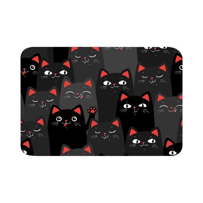 Durable Cat Pattern Non Slip Door Mat 40x60cm