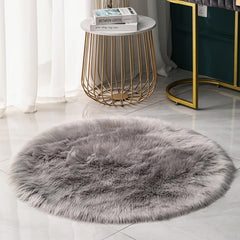 19 39 89 Fluffy Mat Rug Round Faux Fur Sheepskin Rug