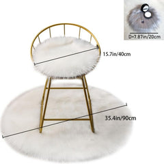 19 39 89 Fluffy Mat Rug Round Faux Fur Sheepskin Rug