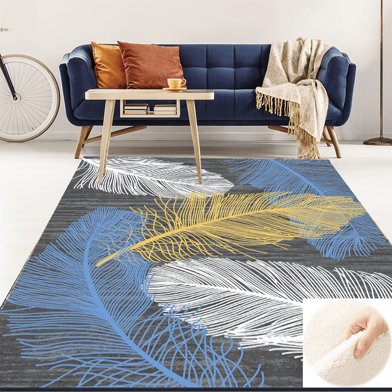 Fluffy Faux Wool Area Rug Vintage Persian Large Carpet Living Room Bedroom