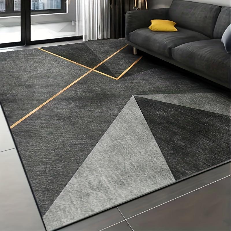 Large Nordic Area Rug Modern Geometric Velvet Carpet Non-slip Soft Comfortable