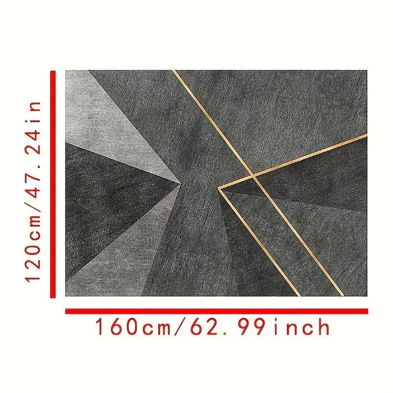 Large Nordic Area Rug Modern Geometric Velvet Carpet Non-slip Soft Comfortable