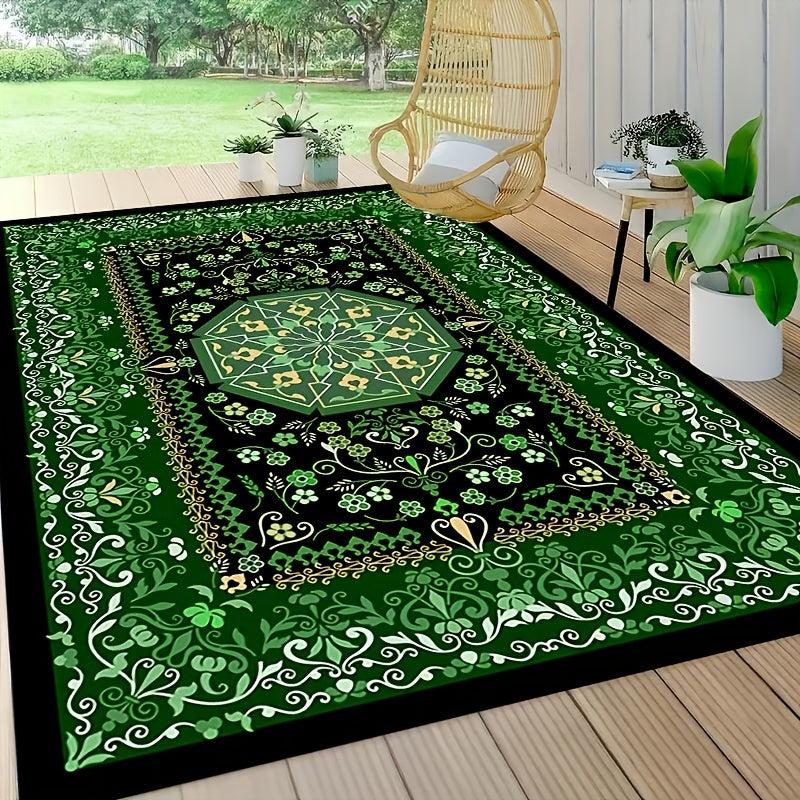 Vintage Boho Green Area Rugs Anti-Skid Soft Carpet