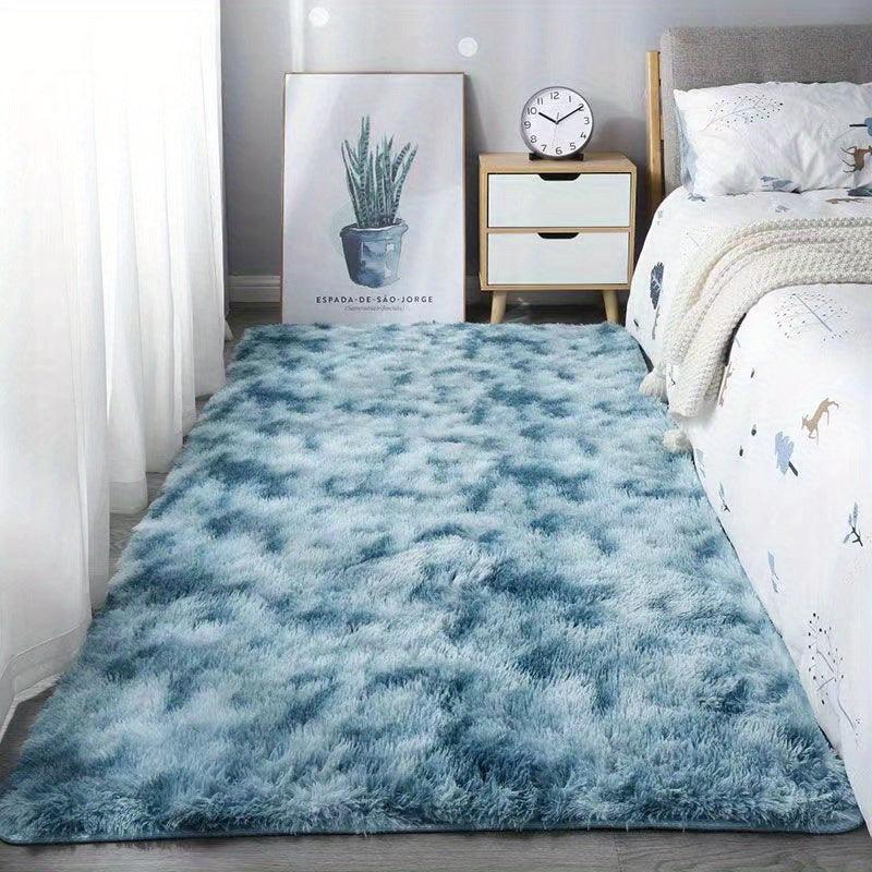Soft Fluffy Shag Area Rug Tie Dyed Modern Decor Non Slip Pet Friendly Boys